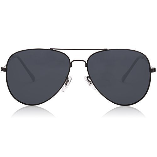SojoS Gafas De Sol Para Hombres Y Mujeres Aviator Clásico Marco Metal Lentes Espejo Polarizadas SJ1054