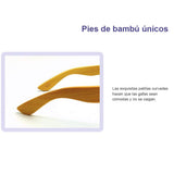 RabbitStorm Gafas de Sol de Madera de Bambú con Azul Lente Polarizada de Protección UV en Vintage Wayfarer Style- Gafas de Sol Modelo Niza - Bamboo -Unisex (Azul)