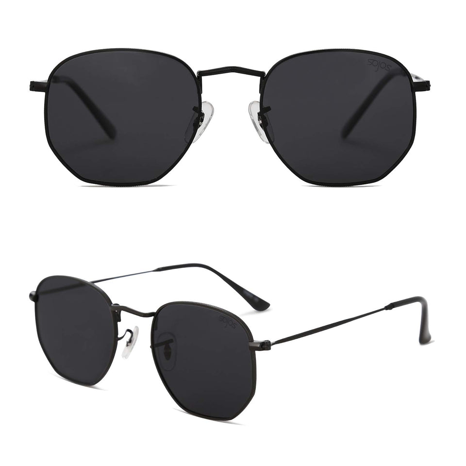 SojoS Lentes de sol Polarizado Unisex Hombre Mujer Pequeño Clásico Cuadrado Vintage UV400 Protección SJ1072