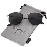 SojoS Lentes de sol Polarizado Unisex Hombre Mujer Pequeño Clásico Cuadrado Vintage UV400 Protección SJ1072