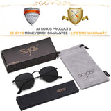 SojoS Lentes de sol Polarizado Unisex Hombre Mujer Pequeño Clásico Cuadrado Vintage UV400 Protección SJ1072
