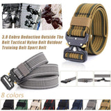 Heilsa Cinturón táctico para Hombres y Mujeres, Estilo Militar Correa de Nylon Cinturón de Tela para Exteriores con Hebilla de Metal de liberación rápida