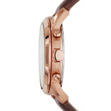 Fossil FS4991 Grant Chronograph - Reloj Análogo Redondo con Movimiento de Cuarzo para Hombre, Acero Inoxidable, Piel, Caja Dorado Rosa y Correa Marrón, 44 mm