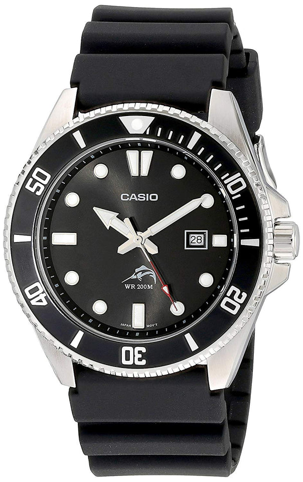 Casio De los hombres negro Analog anti Reverse Bisel reloj